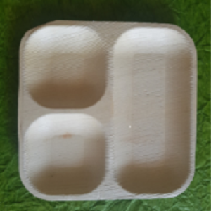 9 Inch 3 Compartment Square Plate