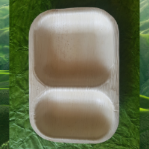 9 Inch 2 Compartment Rectangle Plate